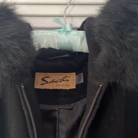 Gorgeous SACHI wool & cashmere 3/4 length coat w/ fur trimmed hood - Picture 2 of 10